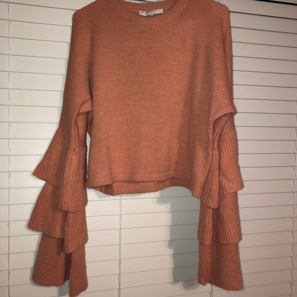 Forever 21 rust ruffle sweater